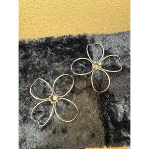 Vintage Mid Century Decorative Metal Flower  Candle Holders